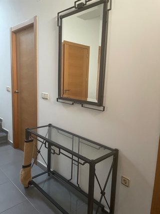 Espejo y Recibidor de forja con cristal