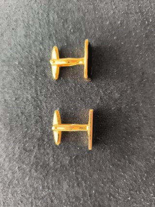 Gemelos vintage J dorados y negros