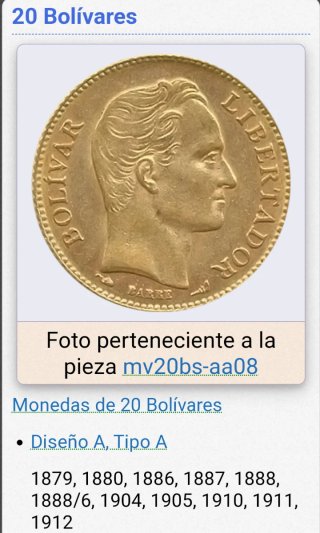 Venezuela 20 Bolivares Oro 1904