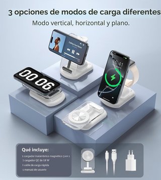 Cargador Magnético 3 en 1 Apple