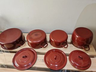 Juego 4 Cazuelas Vintage Teja