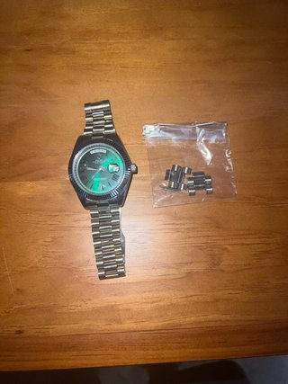 Reloj Plata y Verde