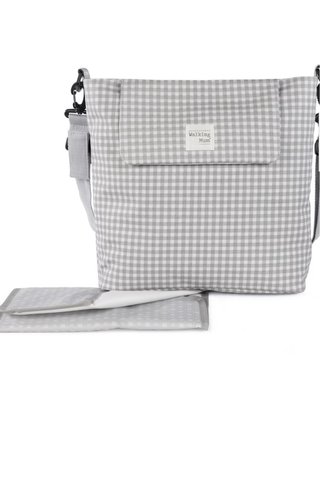 Bolso Walking Mum Gris y Blanco. Incluye cambiador