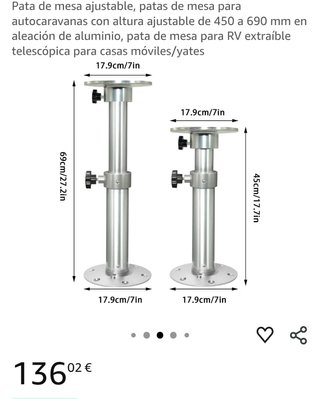 Pie mesa aluminio caravana/camper/barco