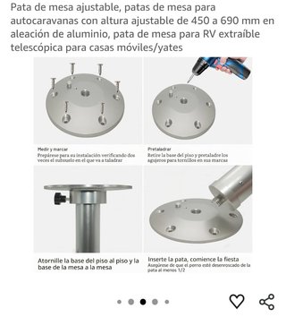 Pie mesa aluminio caravana/camper/barco
