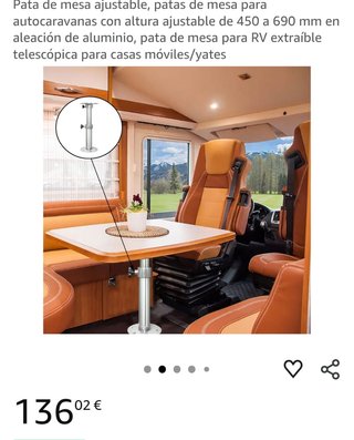 Pie mesa aluminio caravana/camper/barco