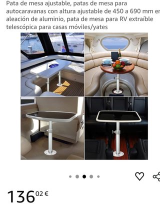 Pie mesa aluminio caravana/camper/barco