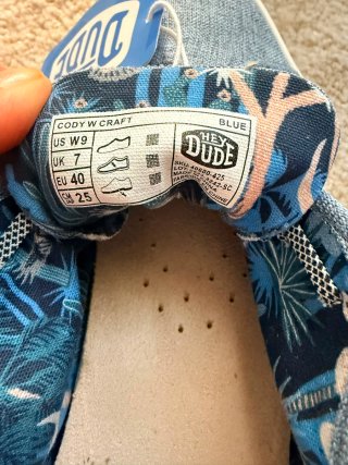 Scarpe Hey Dude Tela Blu Misura 40
