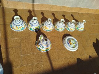 7 Lámparas Cerámica Sevillana + Plafón