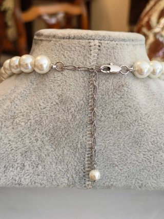 Collana donna fiore perle e strass