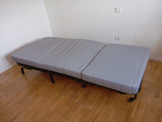 Sillón cama 1 plaza beige tela