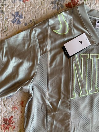 Nike Street Oversized Graphic Mesh Jersey Grey