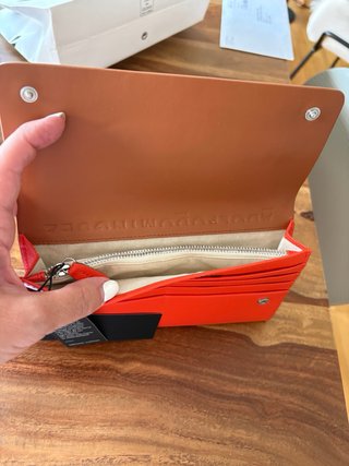 Cartera Adolfo Domínguez Piel Marrón y Naranja
