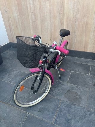 Bicicleta niña Btwin 500 20 rosa/negra