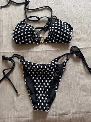 Bikini Negro Lunares Blancos