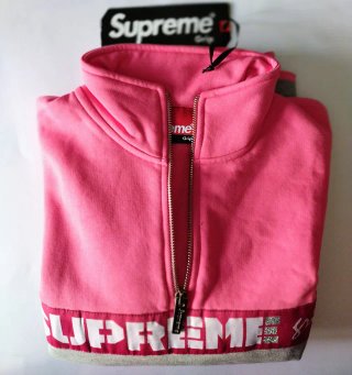 Sudadera Supreme gris y rosa