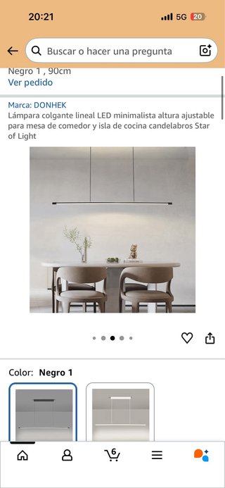 Lámpara colgante lineal LED DONHEK Negra