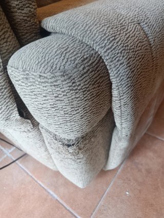 Butaca reclinable tela beige y gris