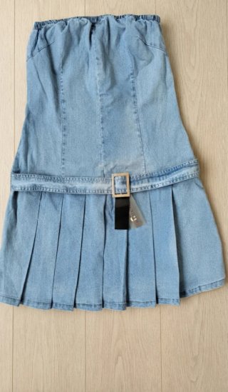 Mono blanco,Vestido vaquero(Nuevo), Vestido V.T-36