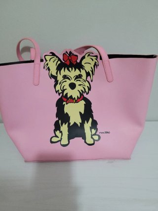 Bolso de Hombro Rosa con Perro