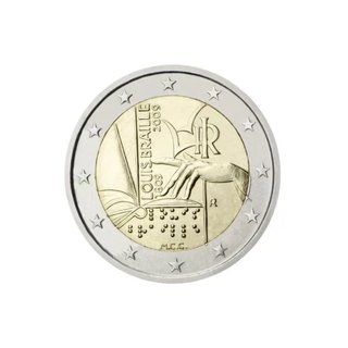 Moneda 2 euros Italia 2009 Louis Braille SC