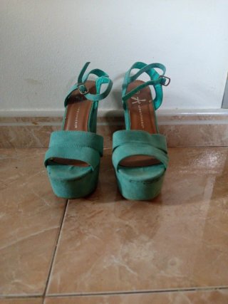 Sandalias de cuña Atmosphere color turquesa