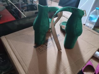 Zapatos de tacón verde para mujer