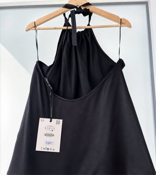 Top Zara Halter Negro Talla L