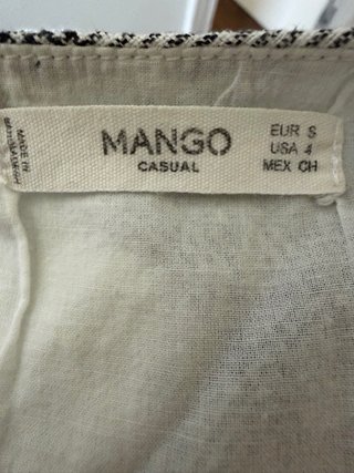 Vestido Mango cuadros blanco y gris