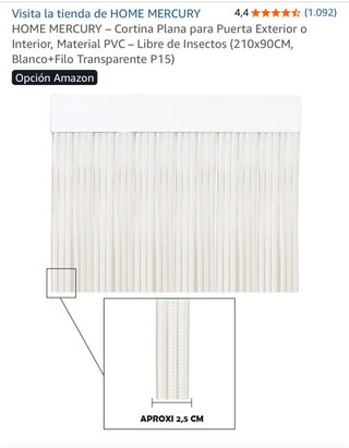 Cortina Puerta PVC 90x210cm