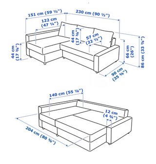Sofá cama IKEA FRIHETEN chaise longue gris