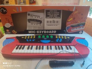 Micrófono y teclado órgano infantil