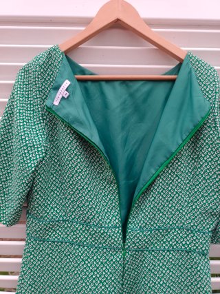 Vestido Tintoretto verde y blanco