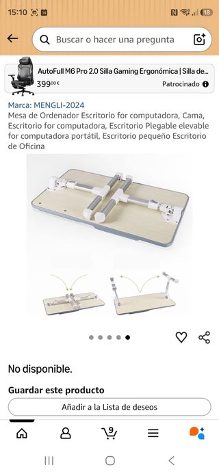 Mesa Plegable para Cama Regulable