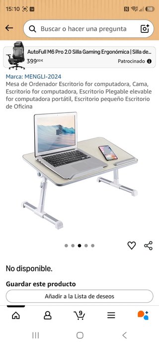 Mesa Plegable para Cama Regulable