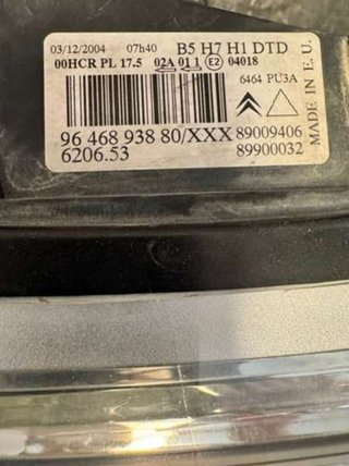 Faro derecho citroen 61583 9646893880 c4 picasso
