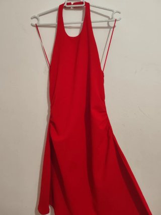 Vestido Bershka Rojo Halter T. M