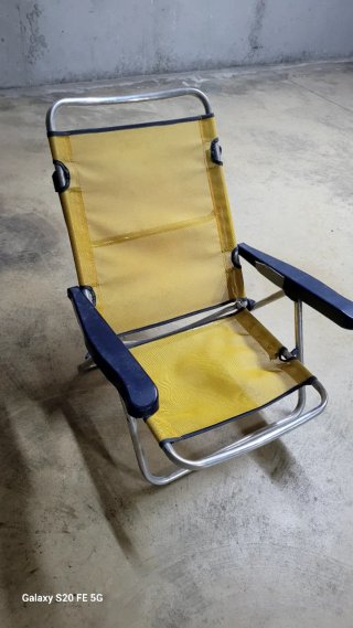Silla de Playa Plegable Amarilla