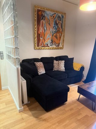 Sofá/cama chaise longue terciopelo negro