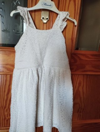 Vestido blanco Zara niña talla 9