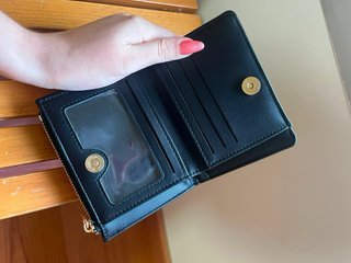 Cartera de cuero sintético negro