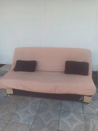 Sofá Cama Beige y Marrón