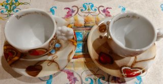 Tazzine caffè con piattini Benvenuto 2012
