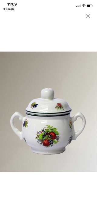 Azucarero San Claudio Porcelana Frutas