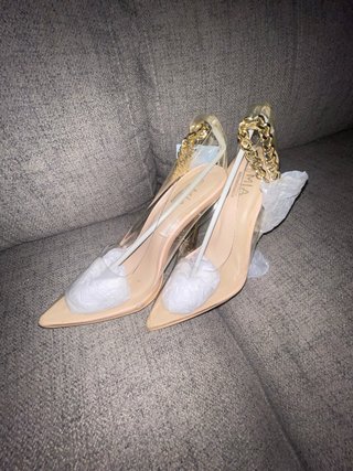 Zapatos transparentes Mia dorados