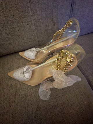 Zapatos transparentes Mia dorados