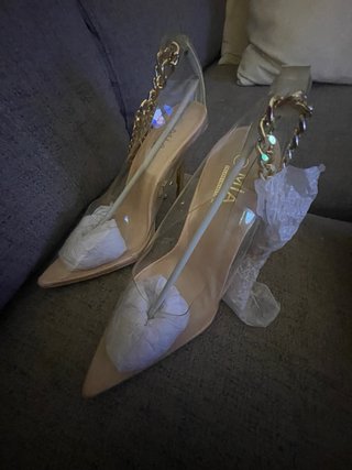 Zapatos transparentes Mia dorados