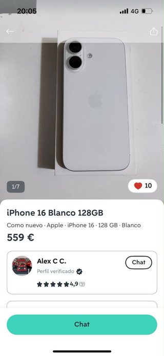iPhone 16 126gb blanco
