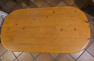 Conjunto rústico sofá, 2 sillones y mesa madera