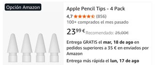 Set 4 puntas Apple Pencil 1 y 2 Gen